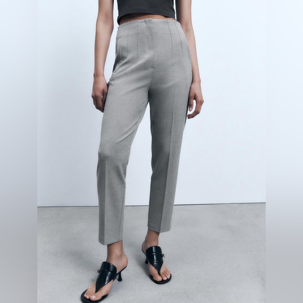 NWOT Zara High Waist Pants in Gray